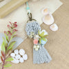 Floral Charm on Multi-Tassel Hanging Keychain Lumba Rakhi for Girls