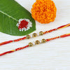 Golden Beads Traditional Rakhi - Set of 2