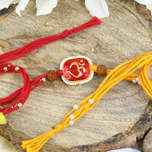 Load image into Gallery viewer, OM Rudraksh Traditional Rakhi
