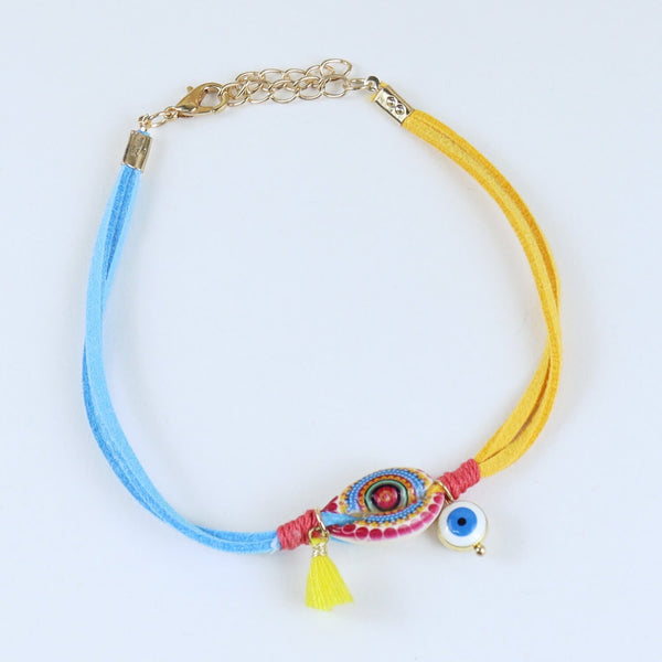 Colourful Shell Evil Eye Bracelet Rakhi