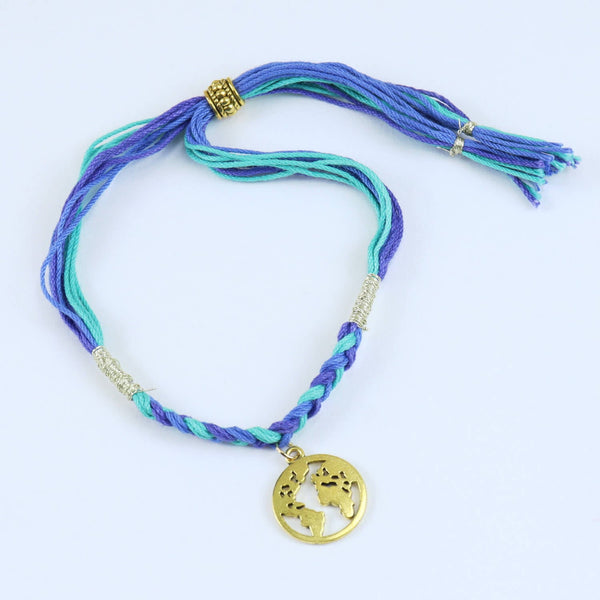 World Map Bracelet Rakhi