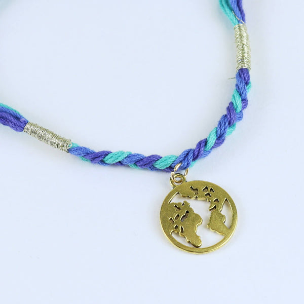 World Map Bracelet Rakhi