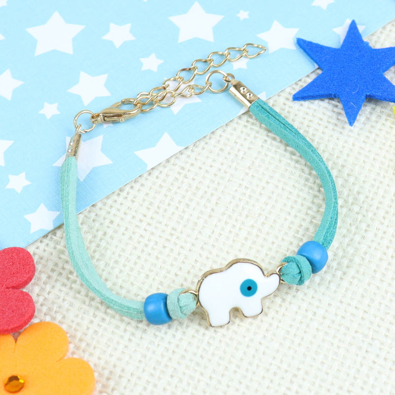 Elephant Evil Eye Bracelet Kids Rakhi