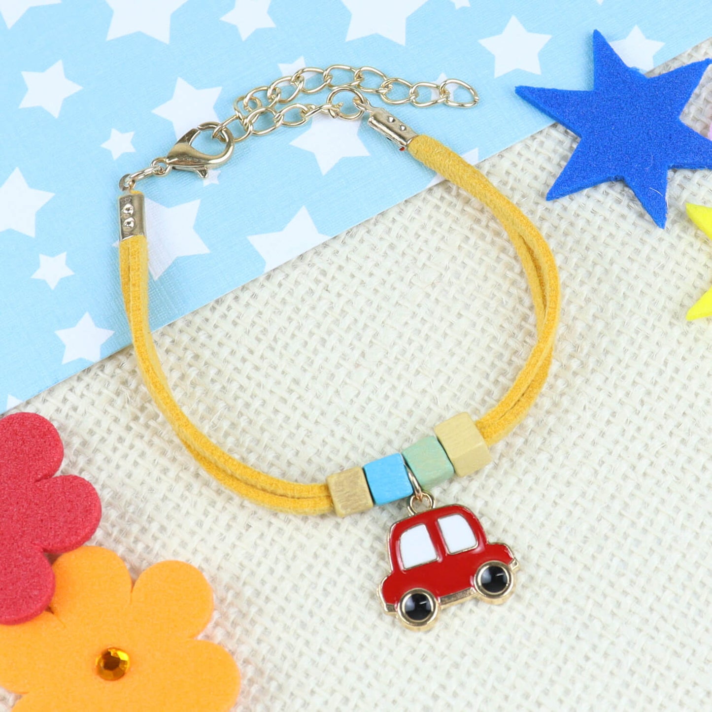 Red Car Bracelet Kids Rakhi