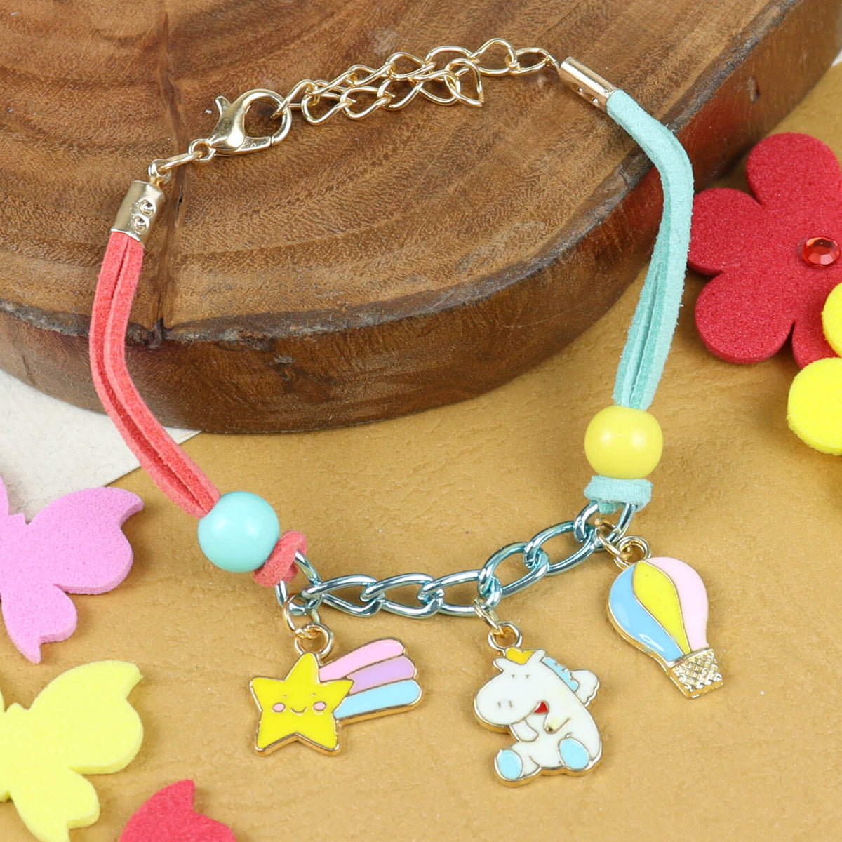 Unicorn Multi-Charm Bracelet Kids Rakhi