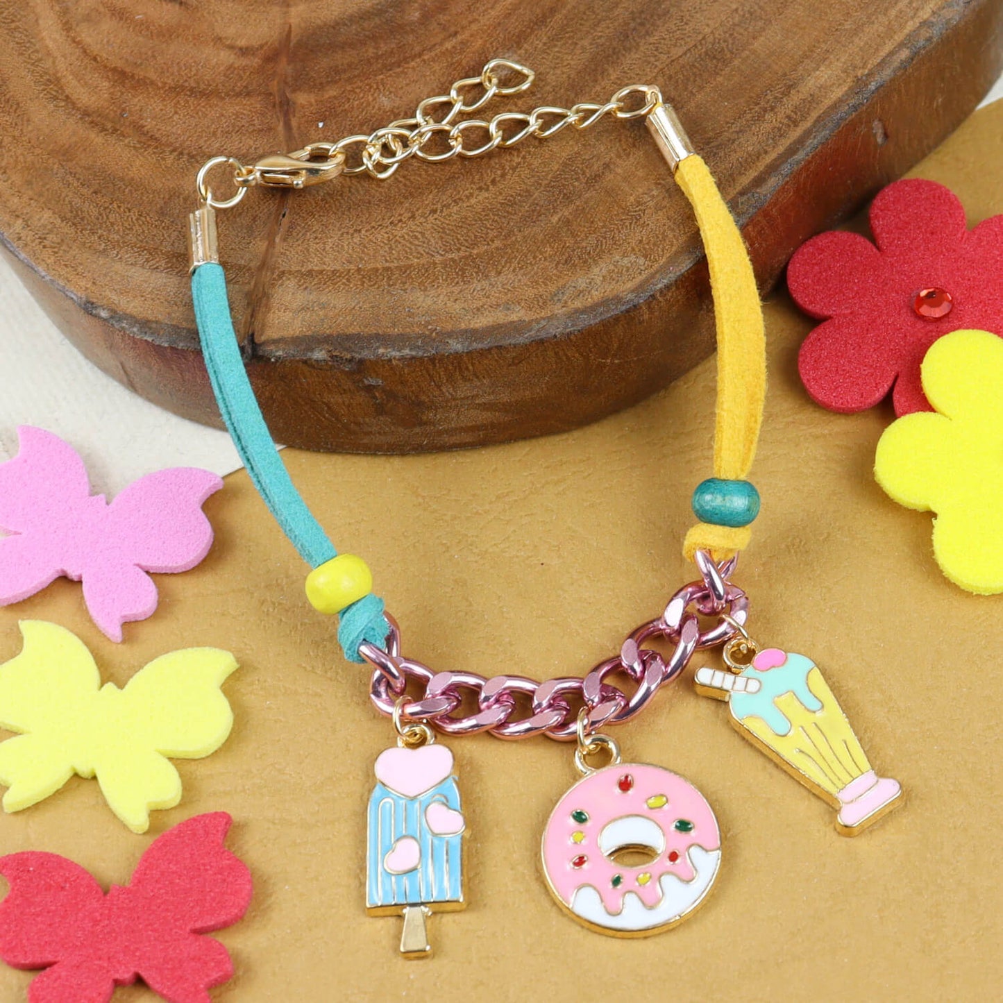 Ice-Cream Donut Multi-Charm Bracelet Kids Rakhi