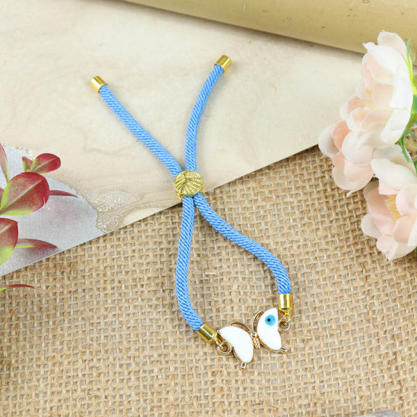 Butterfly Charm Evil Eye Bracelet Rakhi