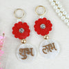 Floral Butti with Shell Plate Shubh Labh