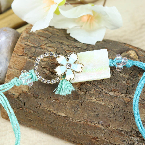 Floral Charm Diamond Ring Rakhi