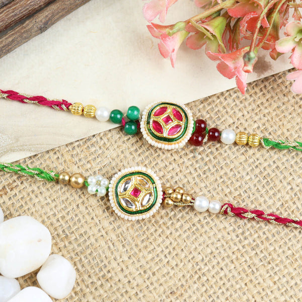 Meenakari Stone Rakhis - Set of 2