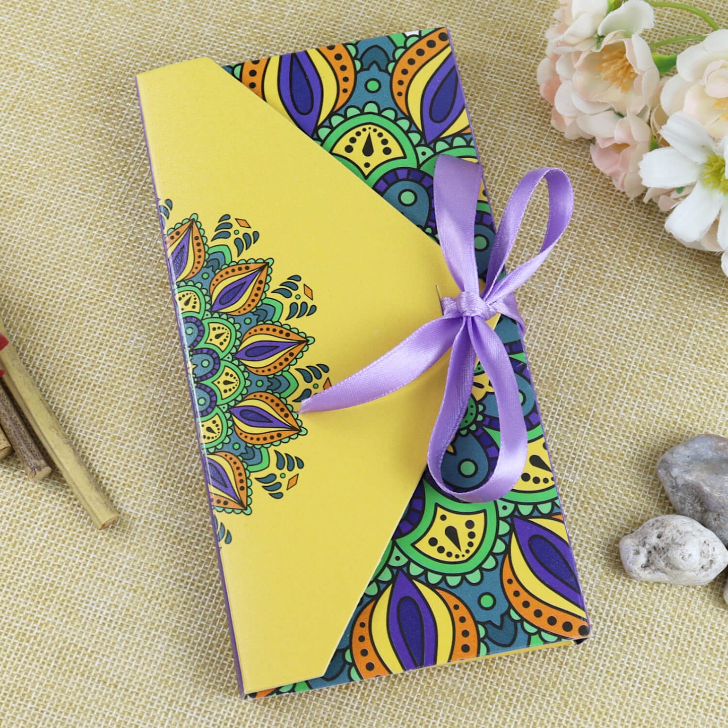 Meenakarai Kundan Stone Bhaiya Bhabhi Rakhi Set in Fancy Raksha Bandhan Envelope